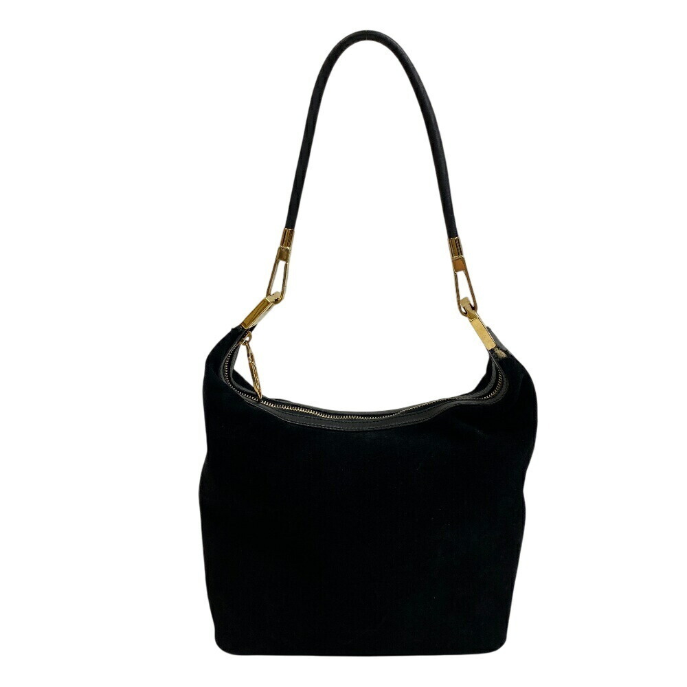 GUCCI One Shoulder Hobo Handbag Interlocking GG Shoulder Bag Crossbody Black